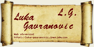 Luka Gavranović vizit kartica